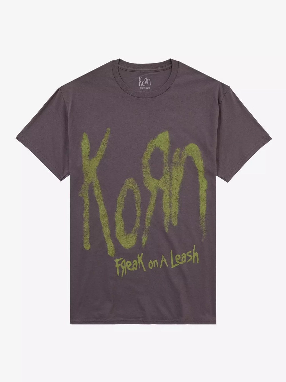 Korn Freak on a Leash t-shirt (grey with green logo)